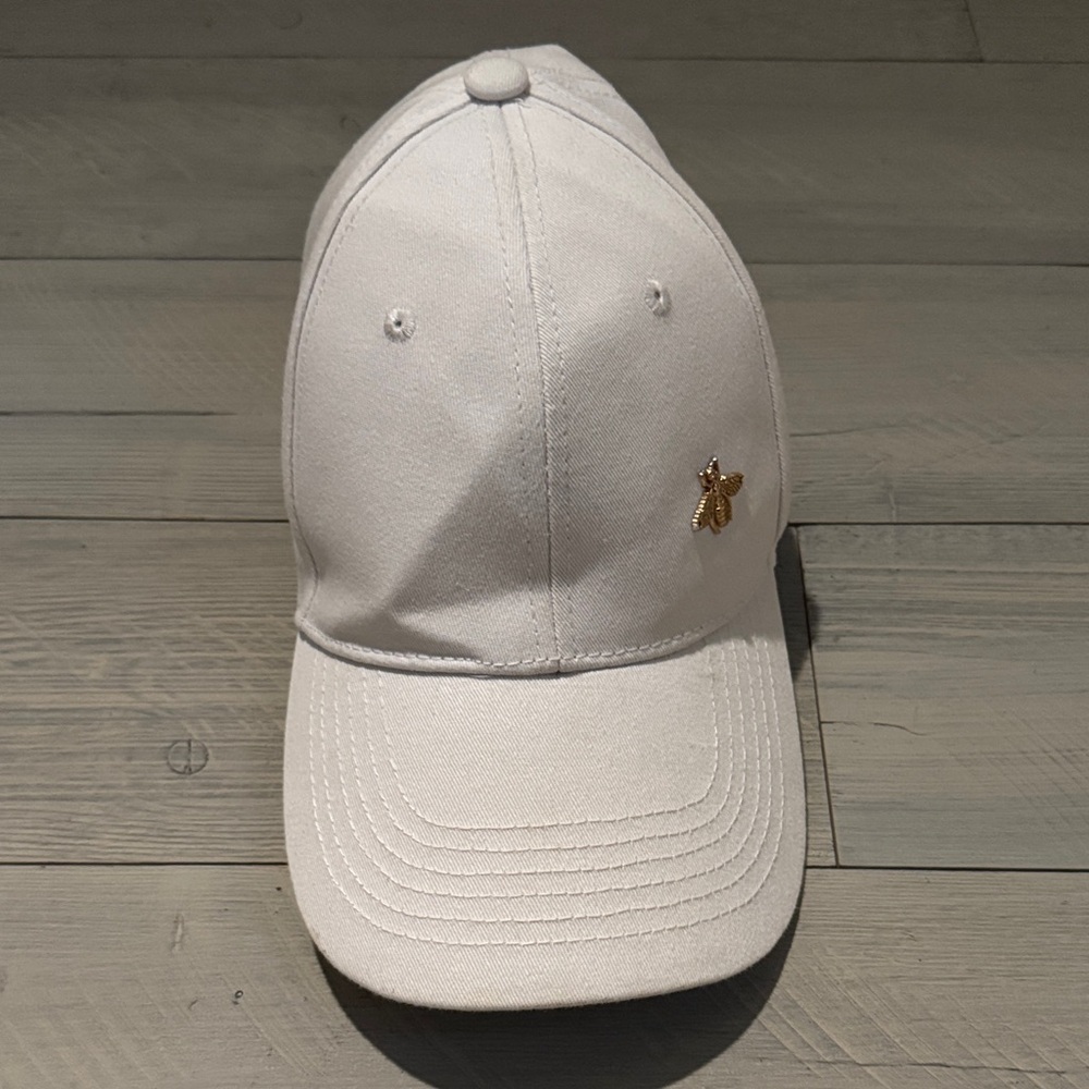 White Baseball Cap with Gold Accent